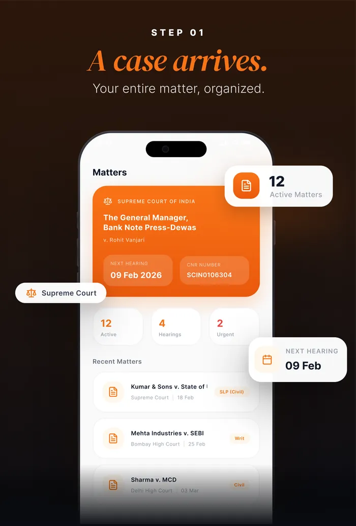 Step 1: A case arrives